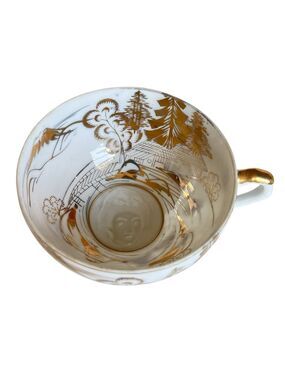 Vintage Japanese Kutani Porcelain Geisha Teacup